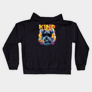 Cute Kind Is The New Cool Friendship Be Kind Schnauzer Dog Kids Hoodie